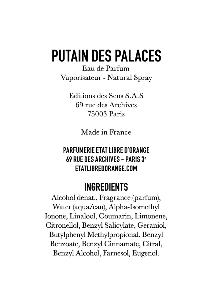 mhinamichi　PUTAIN DES PALACES Putain des Palaces - Eau de Parfum | Etat Libre d'Orange
