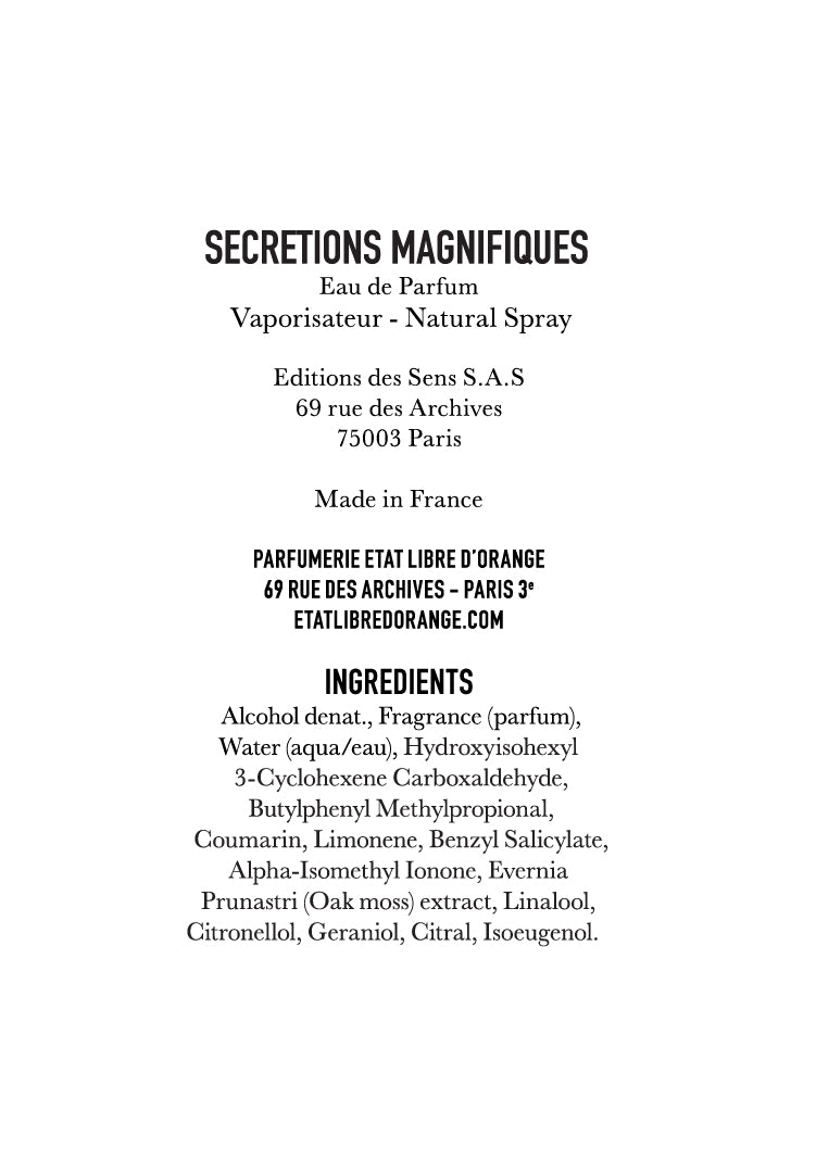 SECRETIONS MAGNIFIQUES